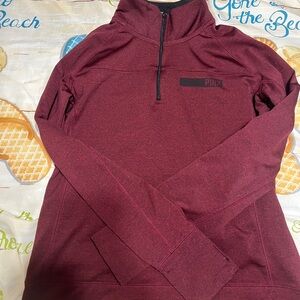 PINK Victoria's Secret Maroon Quarter-Zip Pullover